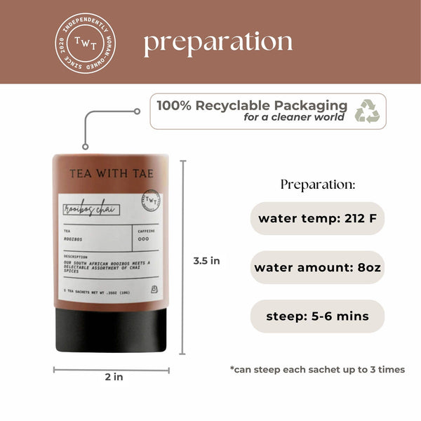 Rooibos Chai Herbal Decaf Mini Tube Gift (5 tea bags)