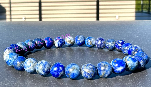 6mm Natural Lapis Lazuli Crystal Healing Stretch Energy 7.5"