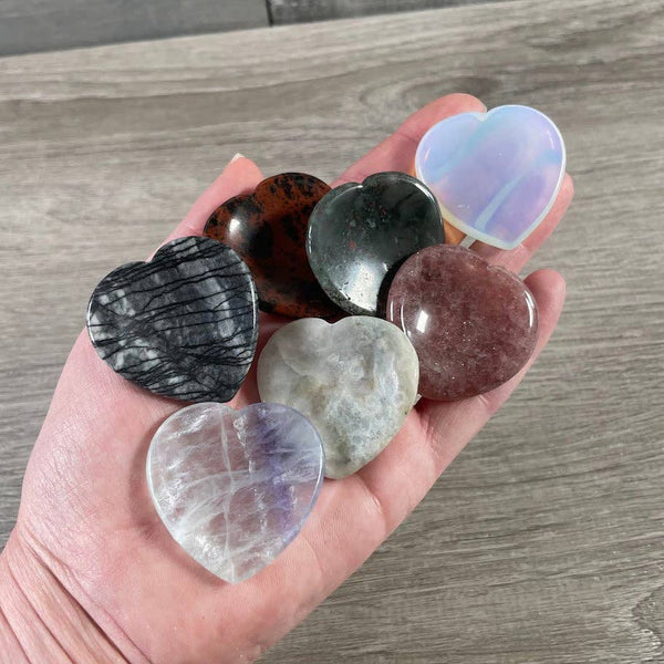 Heart Shaped Worry Stones – Bulk Crystal Pocket Stones
