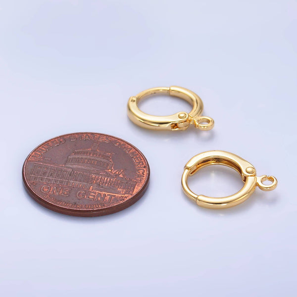 24K Gold Filled 11mm Huggie Drop Earring Findings | Z1037
