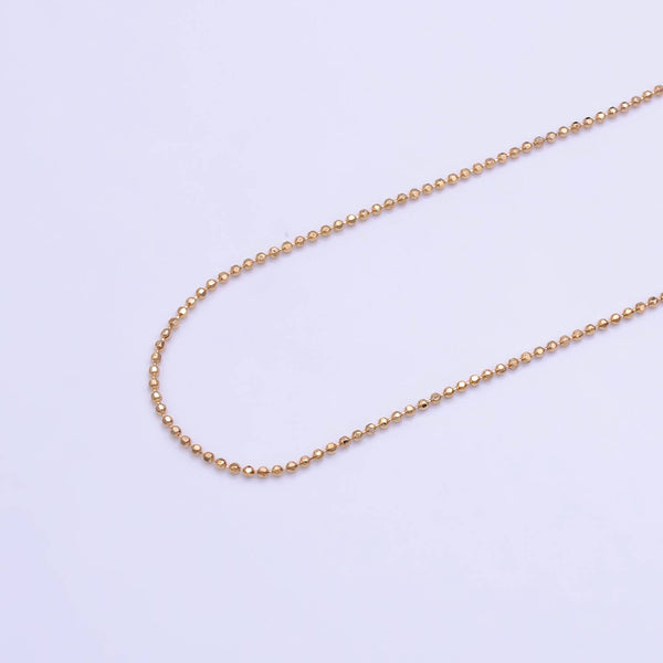 18K Gold Filled 1mm Bead Chain 20 Inch Necklace | WA-2498